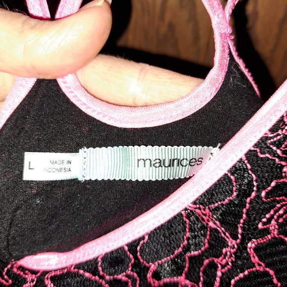 Maurices Large Lace Black and Pink Tank - Picture 3 of 5